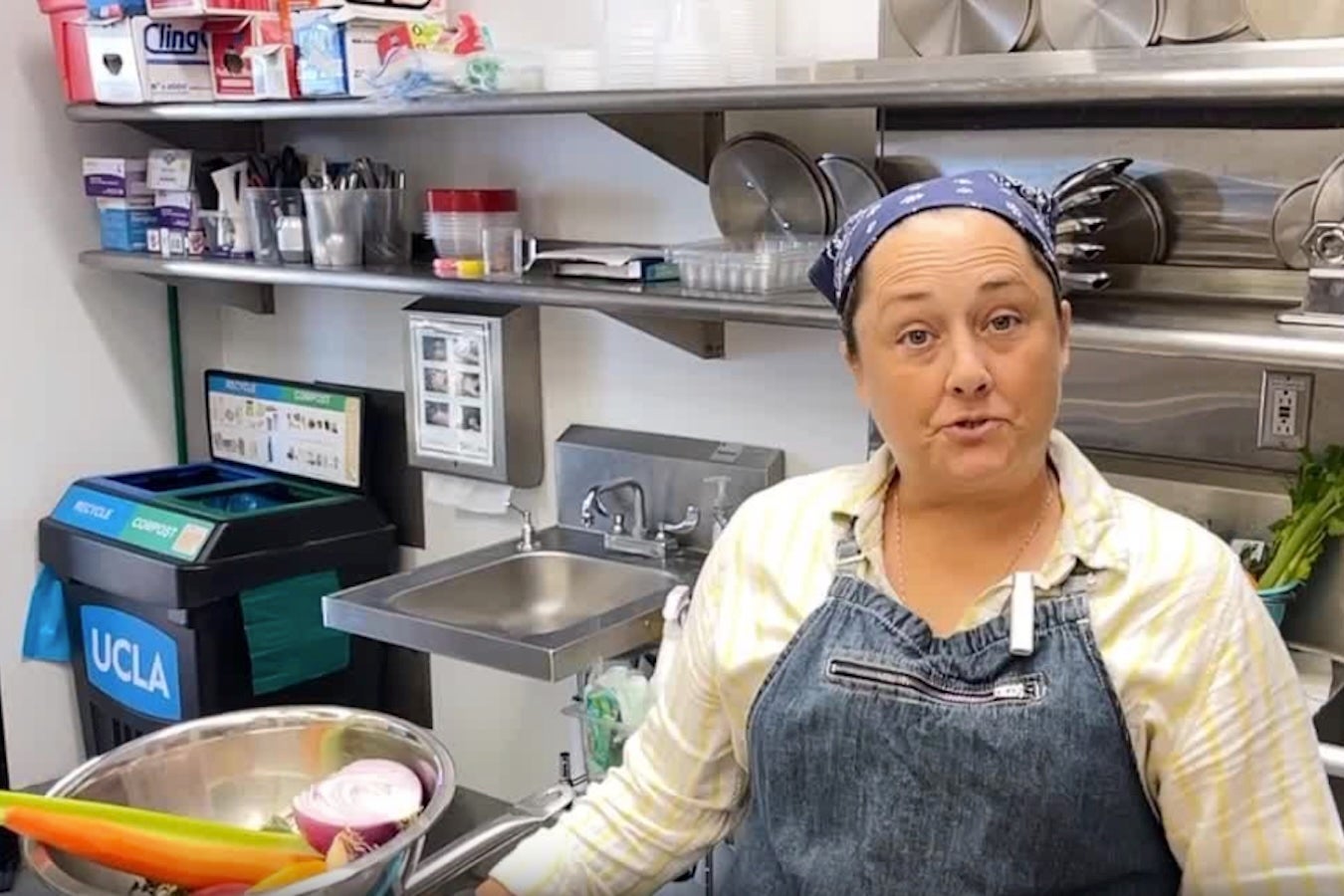 UCLA instructor Julia Rhoton in the UCLA test kitchen